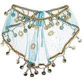 PACKOVE Exotic Dance Performance Veil Lightweight Breathable Tribal Face Veil with Tassel Decorations for Stage Costume Party and Masquerade