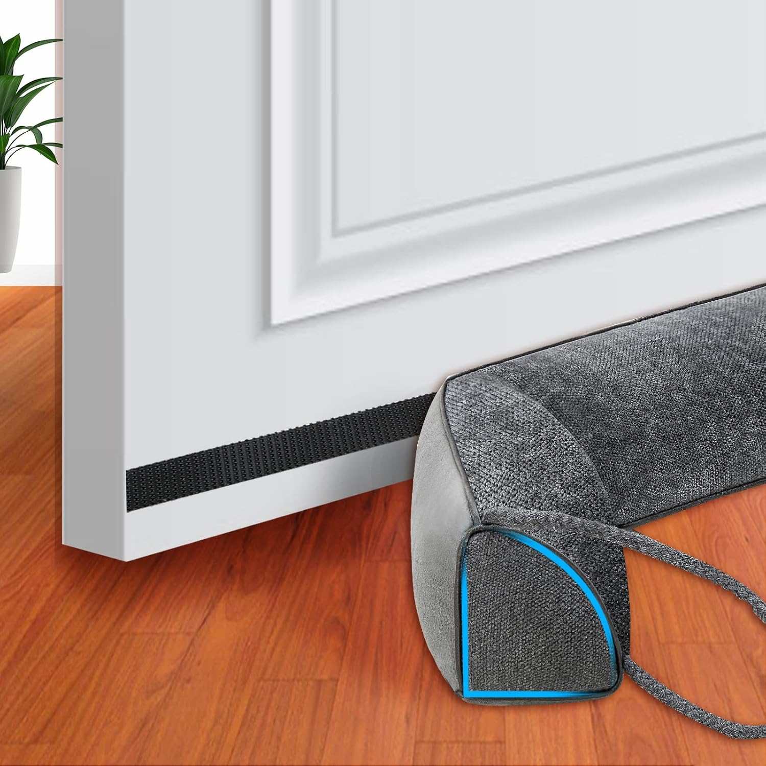 Draft Stoppers - Asmsdd Door Draft Stopper 38 Inch, Heavy Triangle Under Door Draft Noise Blocker Stopper Bottom Insulation Noise Cold Air Stoppers Door Sweeps Weather Stripping Draft Guard Seal for Doors and Windows