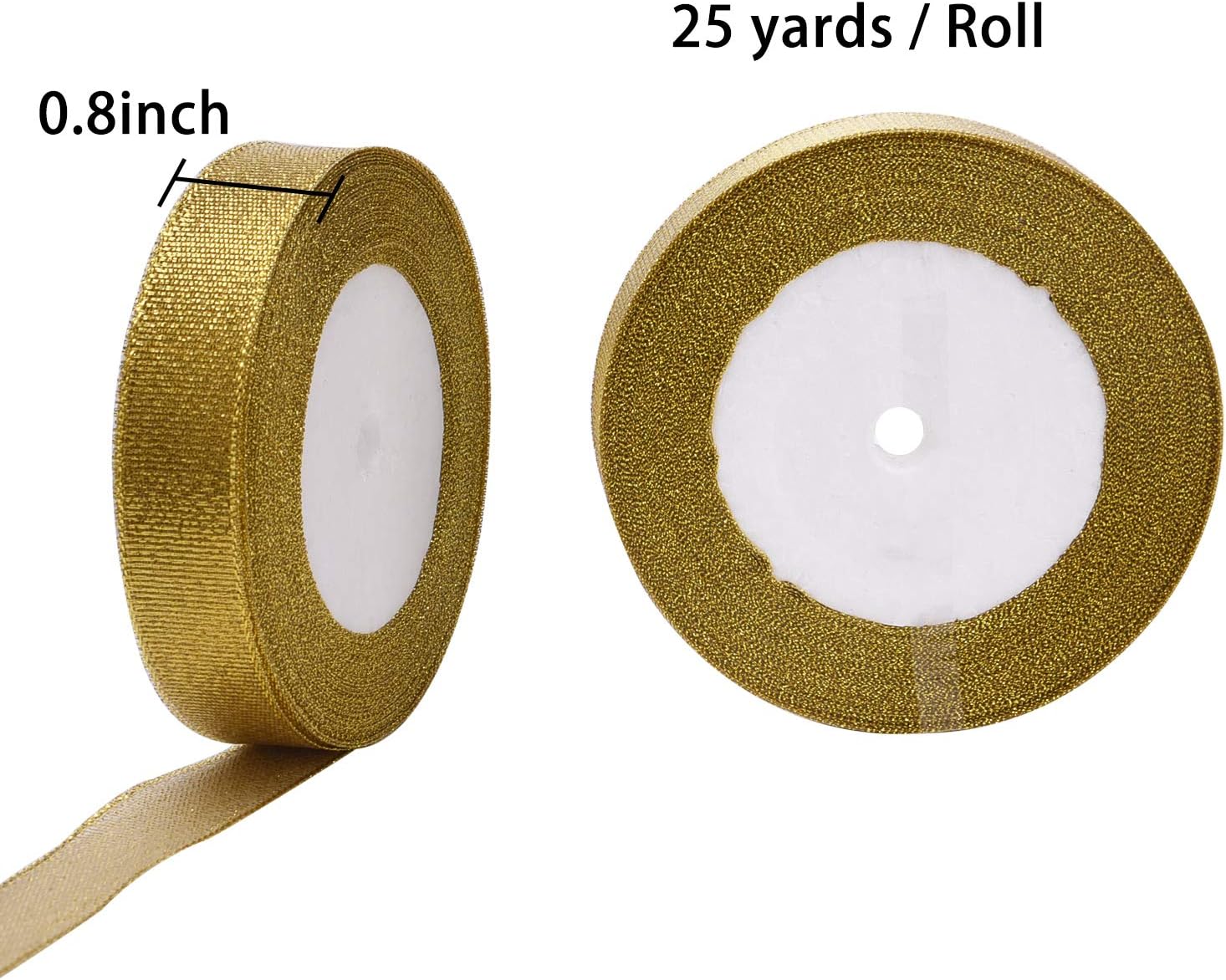 Livder 3 Rolls 75 Yard Metallic Glitter Ribbon for Gift Wrapping Birthday Holiday Graduation Party Decoration (Golden, Silvery, Silver-Black): Health & Personal Care