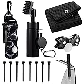 LaRandom 13 Pcs Golf Accessories Kit, Include Golf Ball Bag with Hook Towel Tees Magnetic Ball Marker Divot Tool Cleaner Water Brush Groove Sharpener Tool for Women Man Gifts