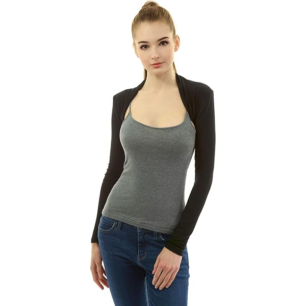 Womens Bolero Shrug - Long Sleeves Open Cropped Cardigan One Piece