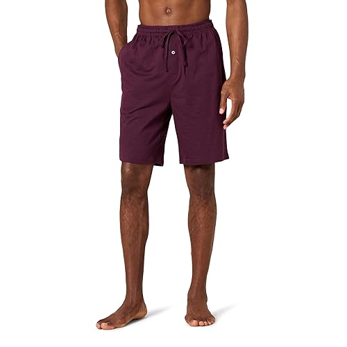 Amazon Essentials Men's 9” Knit Pajama Shorts (Available in Big & Tall), Burgundy, X-Large