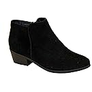 Reneeze BEAUTY-03 Women Stacked Heel Side Zipper Ankle Booties-Black-9