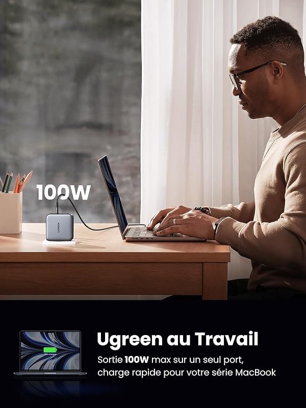 Nexode 100W Chargeur USB C Rapide 4 Ports GaN Tech Prise USB C