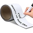 Magnetic Strip, Magnetic Tape, Magnet Tape, Magnet Roll, Whiteboard Magnets, Strip Magnets, Dry Erase Labels, Sheets, Strips, Flat, Write On, Blank, Long, Writeable, Wipe Off, White, 4 Inch x 10 Feet