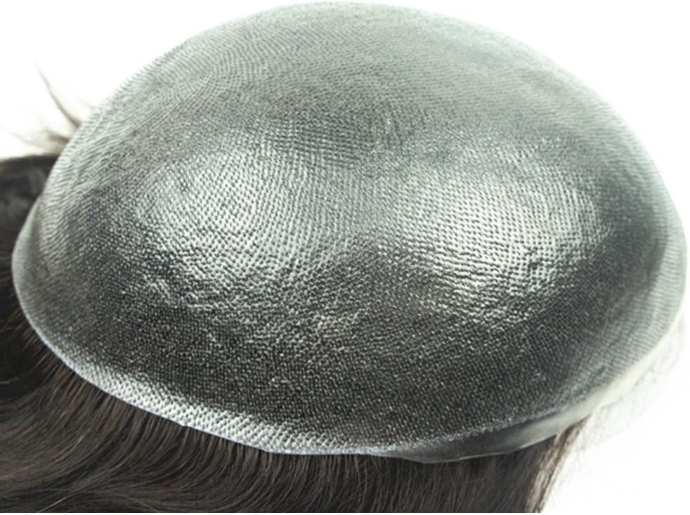 NLW Human Hair Toupee for men 0.04mm PU Skin Silicone toupee Hair prosthesis hair replacement system Gents hair piece Straight hair piece for man 10x8" base Men's wig #1b Off Black - Image 4
