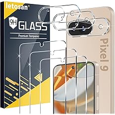 [3+3 Pack] for Google Pixel 9 Screen Protector, 9H Tempered Glass, Ultrasonic Fingerprint Unlock, Case Friendly HD Clear for 