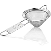 Homestia 3.3" Fine Mesh Strainer for Kitchen, 304 Stainless Steel Cocktail Sieve Sifters For Food, Liquid Drink Strainers Cup