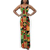 FANDEE Women’s Sundresses – Sleeveless Maxi Dress with Pockets, Adjustable Spaghetti Straps Long Summer Dress for Vacation