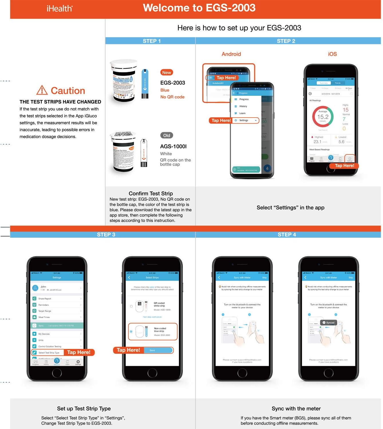 iHealth Blood Glucose Test Strips (50 Count), 2019 Version Blood Sugar Test, Eligible for FSA Reimbursement, Precision Sugar Measurement for Diabetics, Strips Work Only in iHealth Glucose Meters: Health & Personal Care