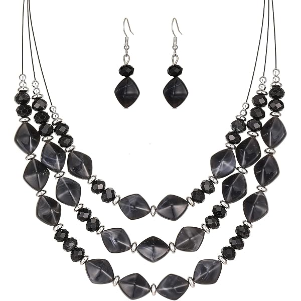 UCHAIUP Love Jewelry Set - Translucent Gradient Glass Necklace, Bracelet & Earrings Gift Set - View #13
