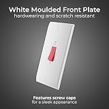 BG Electrical Nexus 800 Cooker Control Switch Unit 45A Double Pole LED White view 2