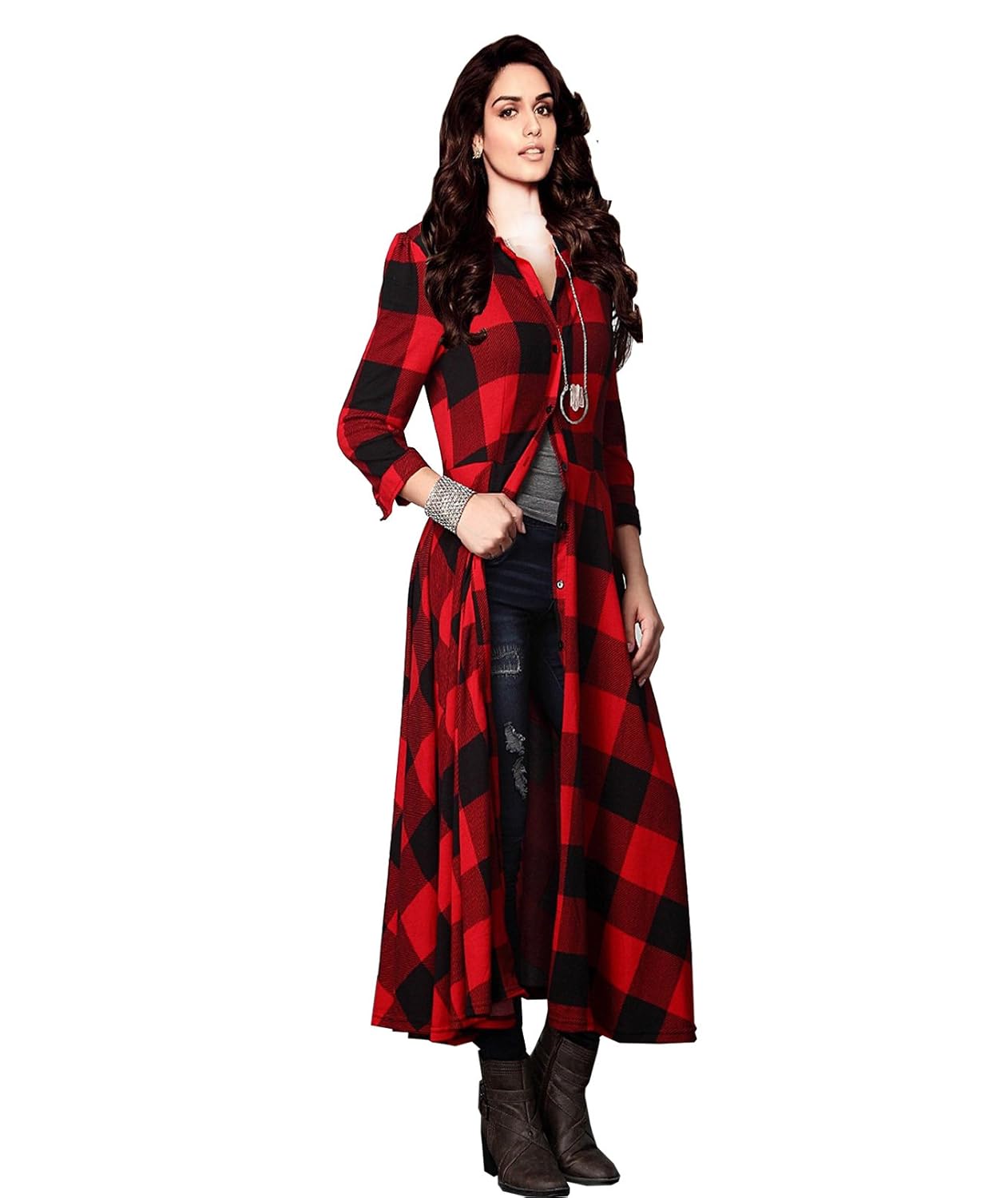 awesome fa red fancy check cardigan plus