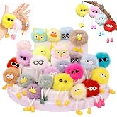 OMyFav 24 PCs Party Favors Keychains - Plush Backpack Keychain Bulk Kids Keychain Cute for Birthday Party Favors for Kids 8-12 Back to School Gifts for Students Classroom Prizes Elementary