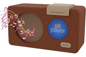 SMPL Music Player with Lifter for Seniors - Audiobooks + MP3 Player Sound, Durable Wooden Enclosure, Retro Look, 4GB USB with