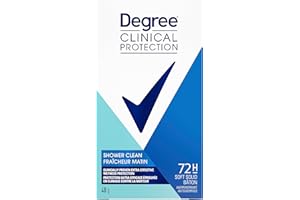 Degree Clinical Protection Soft Solid Antiperspirant Stick, Shower Clean, for 72-hour Sweat and Odour Protection, 48g