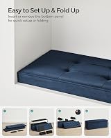 SONGMICS Storage Ottoman Foldable 38x110x38 cm Velvet Deep Blue LSF277Q51 view 8