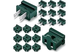 Flutesan 20 Pieces Vampire Plugs Female and Male Slip Plug Electrical Lighting Adapter Green Zip Inline Adapter for Xmas Holiday Party (SPT-1)