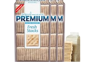 Premium Fresh Stacks Original Saltine Crackers – 13.6 oz (3 Pack of 8 Stacks) – Topped with Sea Salt – Crisp, Light, and Versatile – Healthy Snacks for Soups, Dips, and Everyday Enjoyment (Luxenton Tradmark Spoon Included) (3)