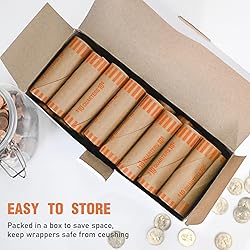 L LIKED 72 PCS Preformed Coin Wrappers Rolls-Quarters
