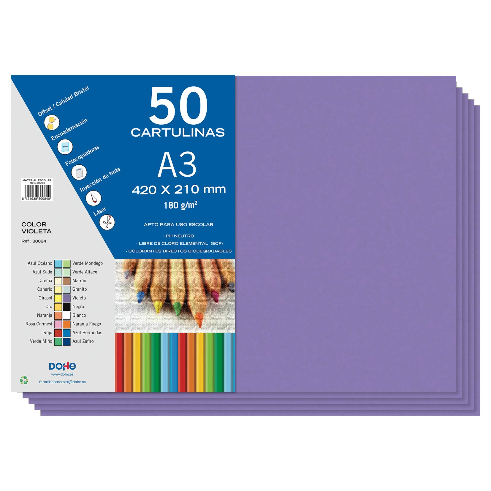 Dohe - Cardboard 50 Sheets in A3 - Violet