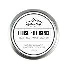 House Intelligence - 8oz Soy Candle - Black Tea, Paper, and Leather