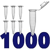 Kashi Scientific 1.5mL Clear Snap Cap Microcentrifuge Tube with Graduation, Lab Grade Polypropylene Plastic [1.5mL, 1000]