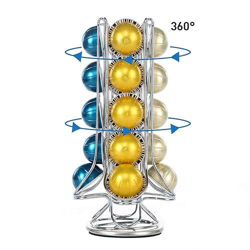 FlagShip Coffee Pod Holder 360-Degree Rotatable Nespresso Vertuoline  VertuoPlus Capsules Coffee Pods Capsules