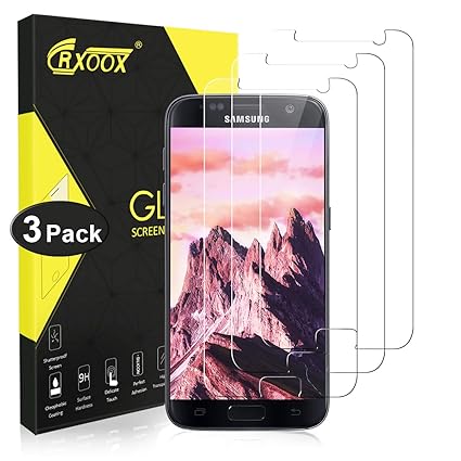 CRXOOX 3 Stück Panzerglas Schutzfolie für Samsung Galaxy S7, 9H Härte,0.33mm Ultra-klar