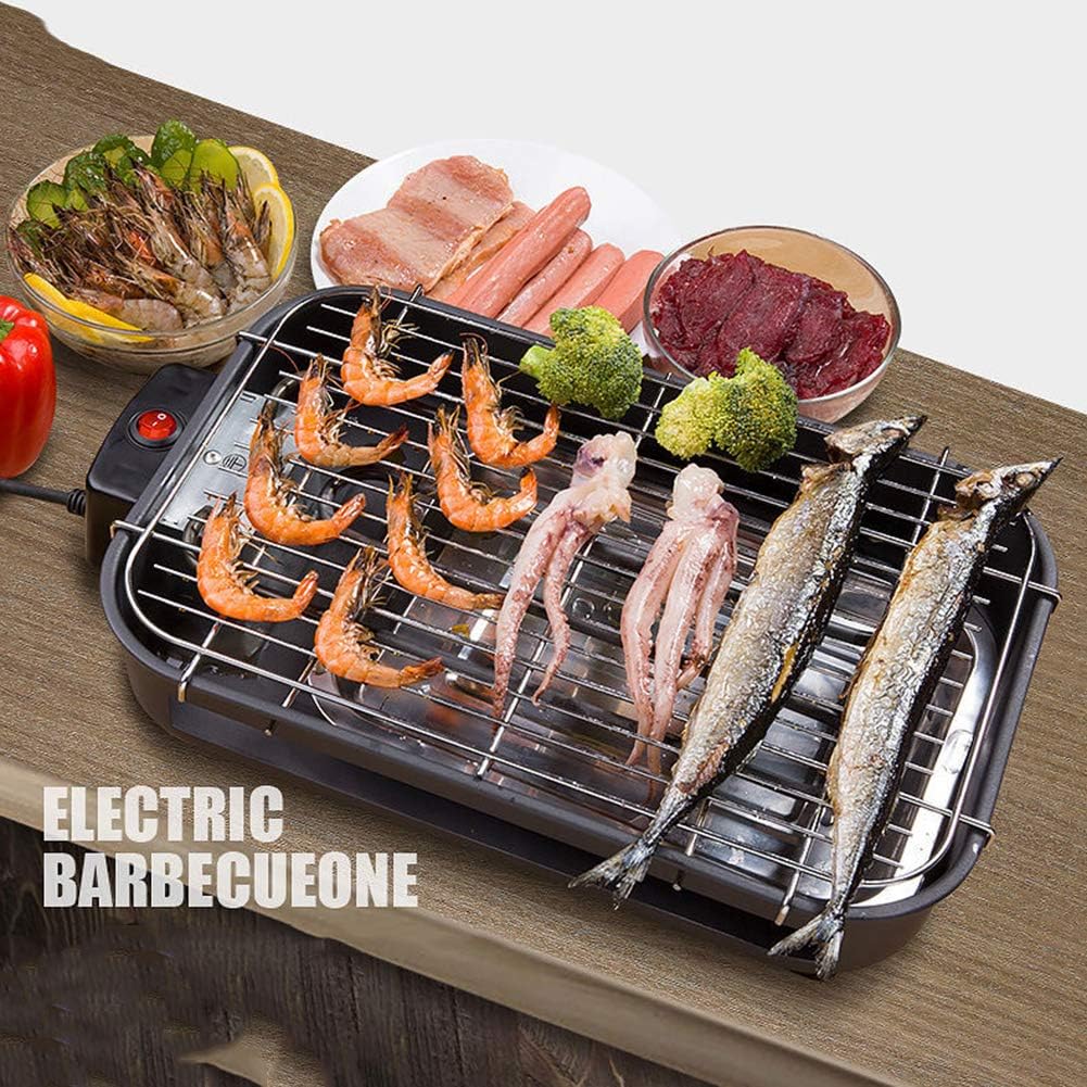 review Idomeo Camping BBQ Grill, Electric Barbecue Grill Uniform Heating Area Precise Temperature Control Rapid Heating Heat-Resistant Barbecue Tool