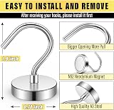 FINDMAG 3Pack Magnetic Hooks 40 lbs Heavy Duty Neodymium Hooks for Metal view 2