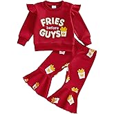 Socutebabe Toddler Girl Outfit Infant I LOVE MY MOMMY/DADDY Short Sleeve T-Shirts Flared Pants Little Girl Summer Clothes