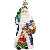 Old World Christmas Regal Father Christmas Glass Blown Ornament for Christmas Tree, Handcrafted Holiday Decoration, Santa Collection