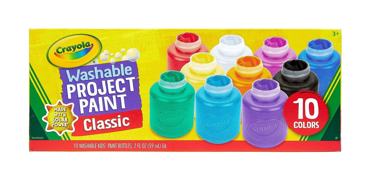 CRAYOLA Washable Kids Paint Set, 10 Ct, Children Arts & Crafts Supplies, Creative Gifts