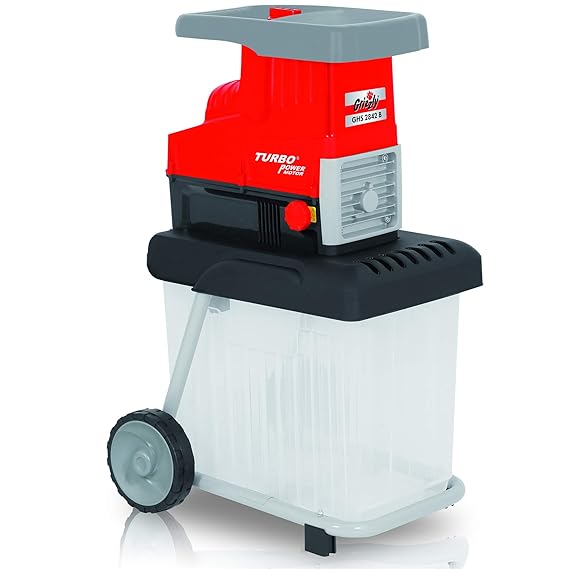 Grizzly Leisehäcksler GHS 2842 B, Elektro Walzenhäcksler, Gartenhäcksler, Transparente Auffangbox, Extra Leise, Kraftvoller 2