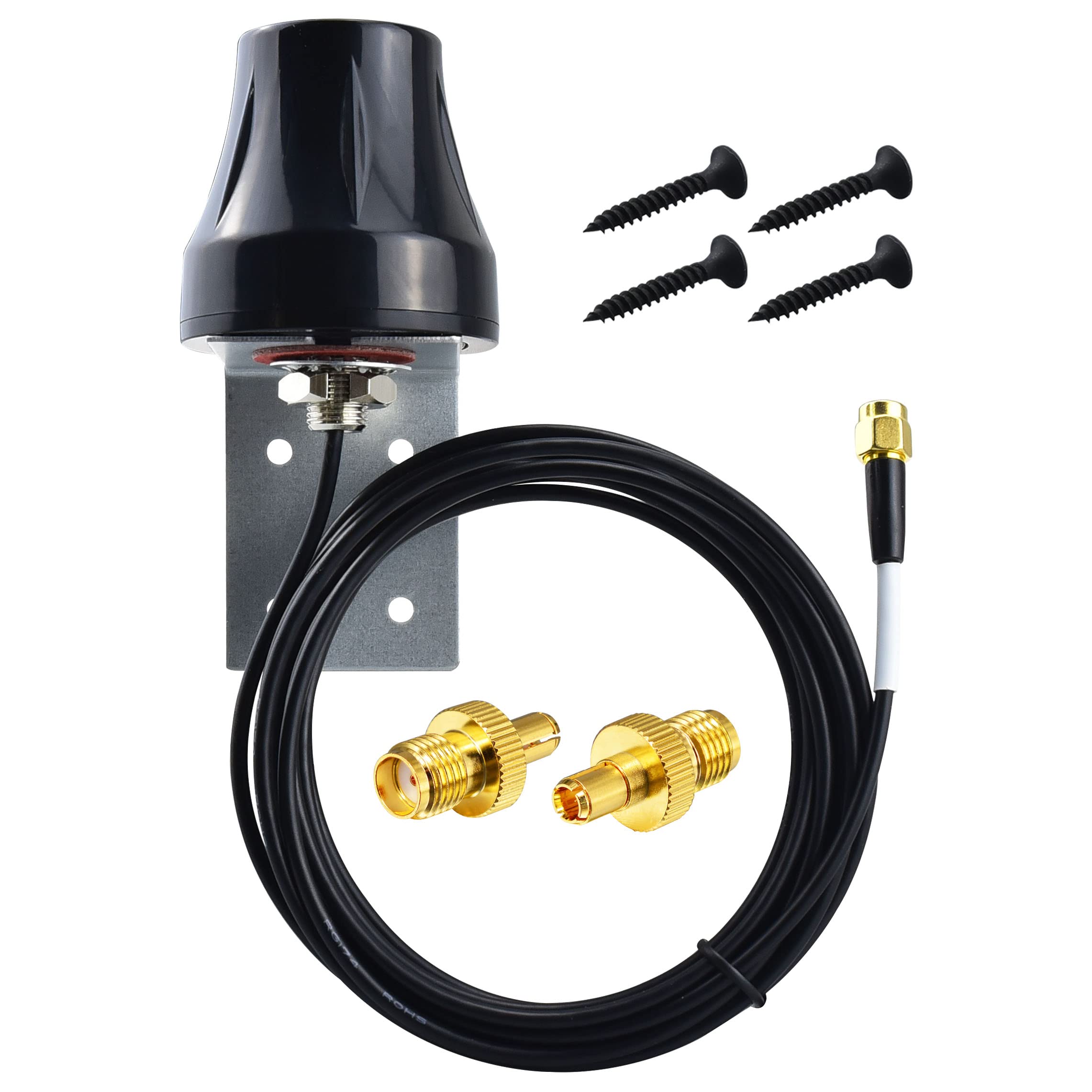 YILIANDUO 4G LTE Antenna Outdoor Wall Mount Waterproof SMA Male Aerial + SMA to TS9 RF Adapter for WiFi Router Mobile Hotspot Wireless Modem Router Gateway Trail Camera