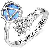 qielizhu Sobriety Rings 925 Sterling Silver Sobriety Rings for Women Alcoholics Anonymous Ring Best Sobriety Gifts Sobriety Gifts AA ring Jewelry for Women
