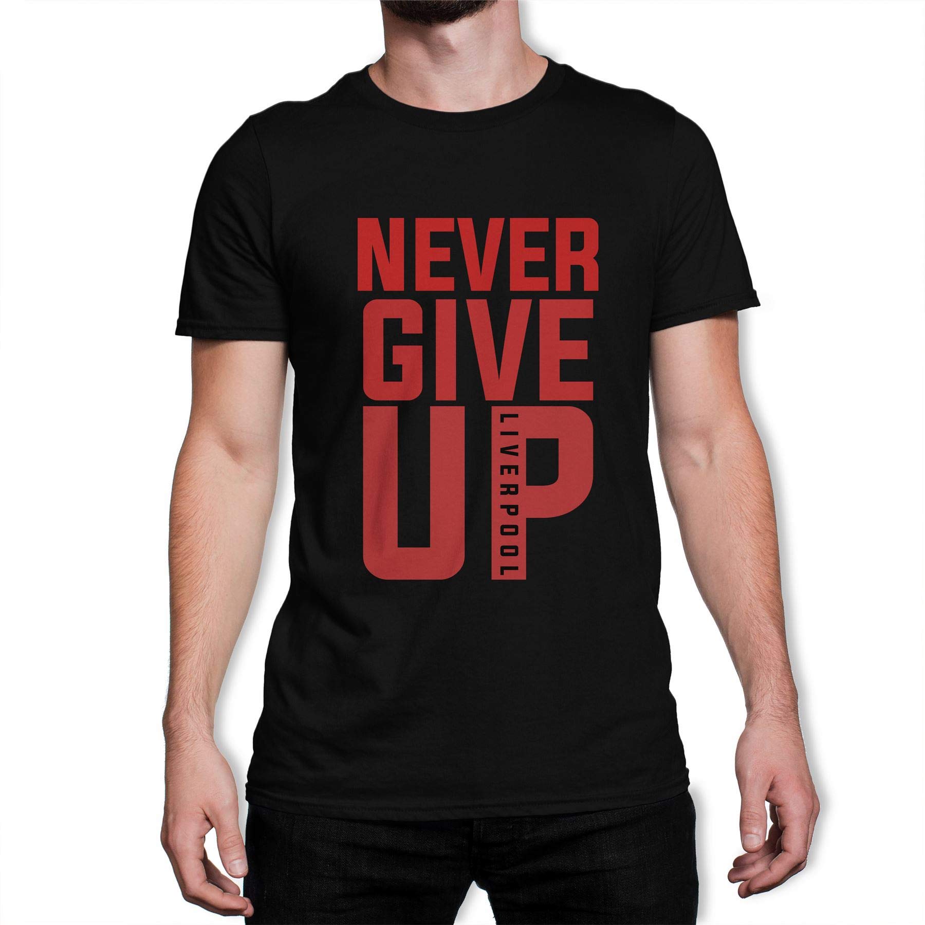 Never Give Up Liverpool Fc 2019 Champions League Red Text S Black T ...