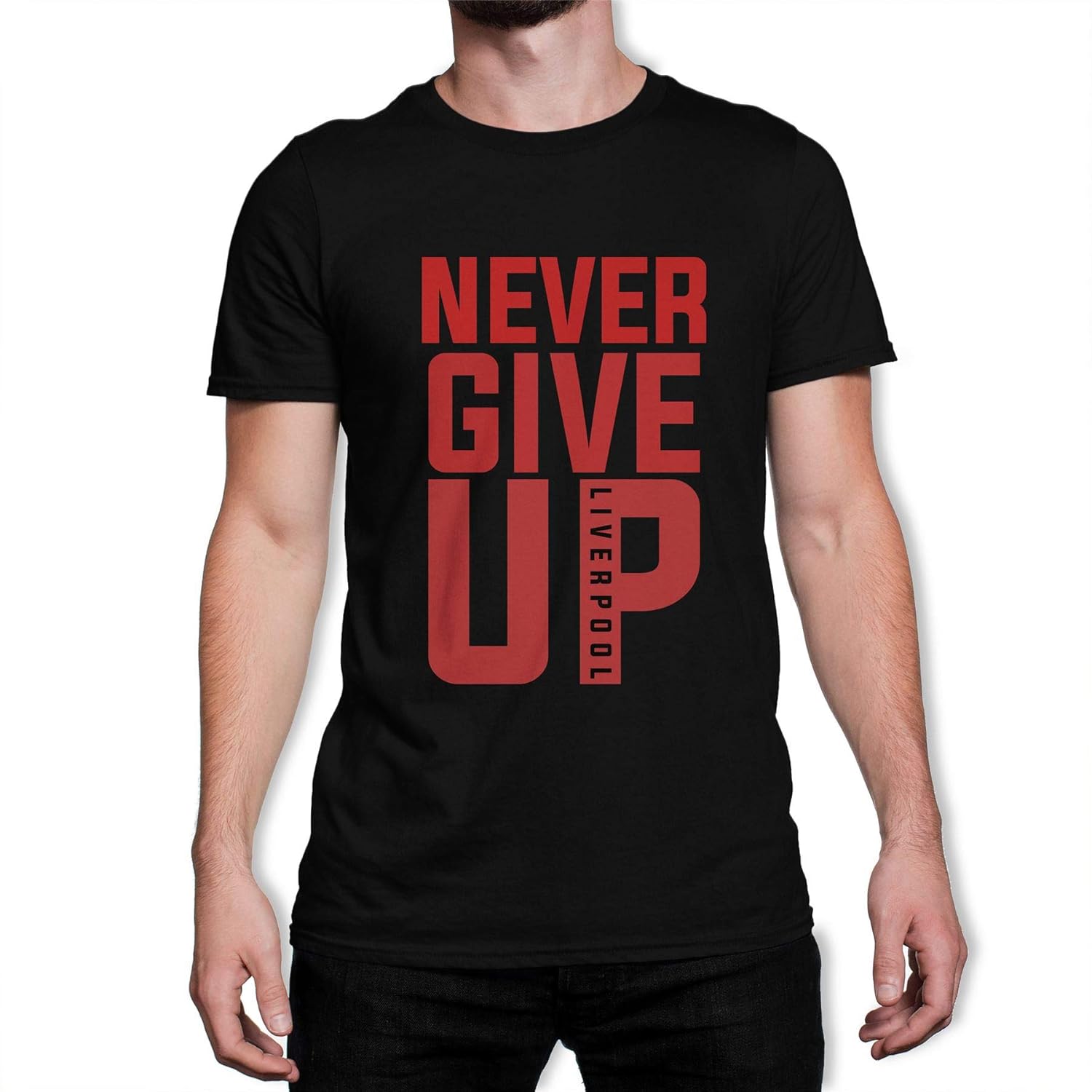Never Give Up Liverpool Fc 2019 Champions League Red Text S Black T ...