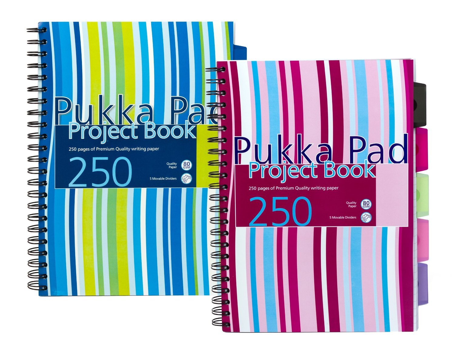 Pukka Project Pads A4 80gsm 5 Coloured Movable Dividers