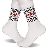 KGHYT “If You Ain’t First You’re Last” Racing Crew Socks for Men and Women, Funny Graphic Socks