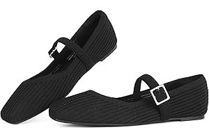 CELNEPHO Flats for Women Square Toe Ballet Flats Shoes Comfortable Dressy Knit Flats for Women Arch Support Slip On Washable Casual Office Shoes