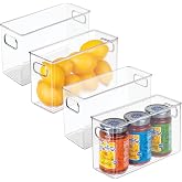 iDesign Slim Clear Plastic Storage Bin, Tall Narrow, 4-Pack | Organizer for Kitchen, Fridge, Pantry
