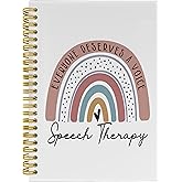 BESERH Speech Therapy Notebook Journal, Speech Pathologist Gifts, Speech Language Pathologist Gifts, SLP Gifts, Everyone Deserves a Voice Rainbow Spiral Notebook 5.5x8.3 with 164 Pages