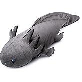 Large 30-Inch Axolotl Plush - Weighted Stuffed Animal, Cute Grey Ambystoma Pillow Toy, Unique Gift Collection for Kids