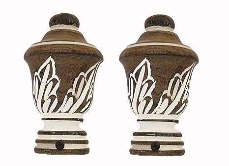 Buy M S Decor Gallery Wooden Curtain Rod Knobs Finials Pole Pack