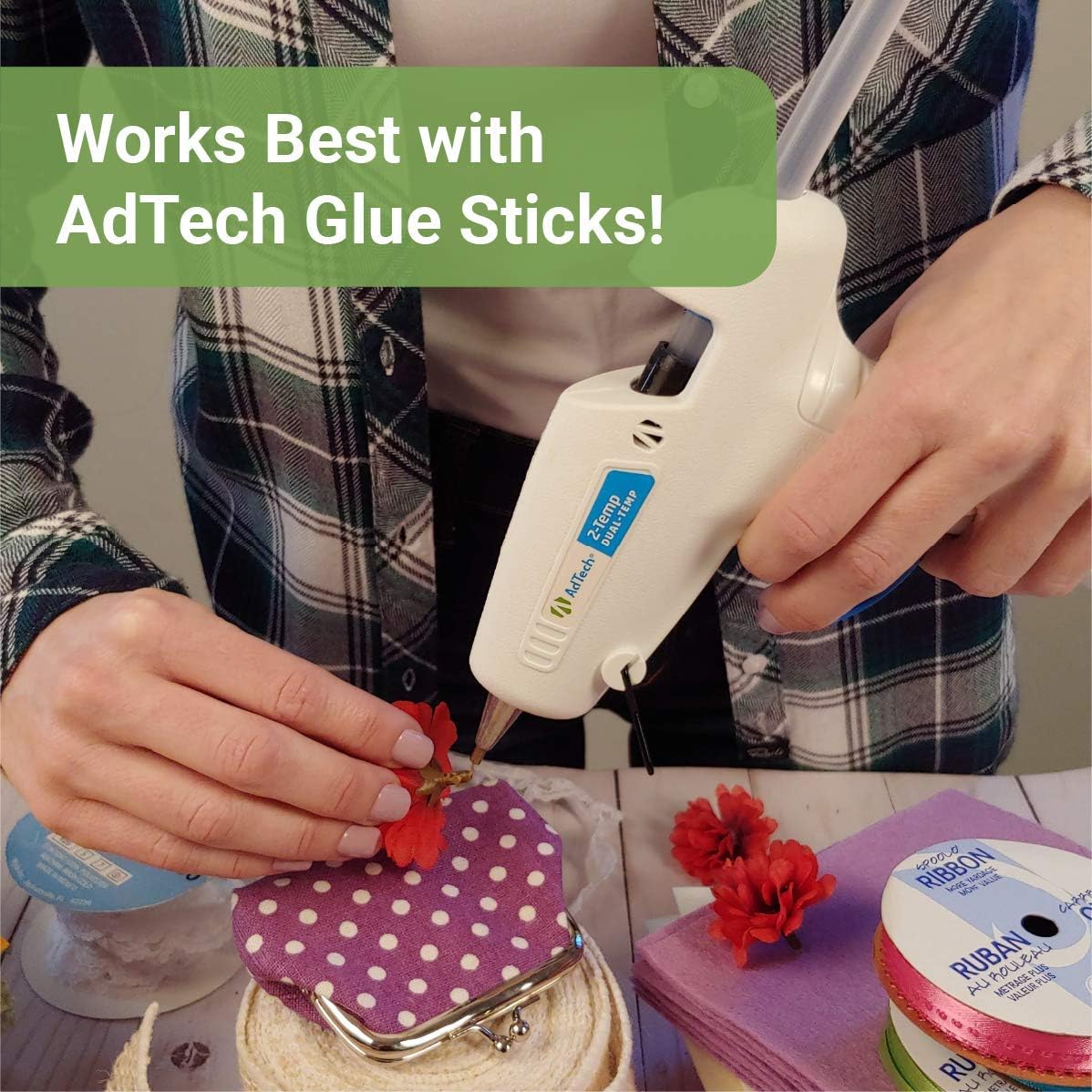 AdTech 0453 2-Temp Dual Temperature Hot Glue Gun Full Size, White: Home & Kitchen