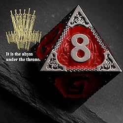 Haxtec Metal DND Dice Set Red Black Metal D&D Dice