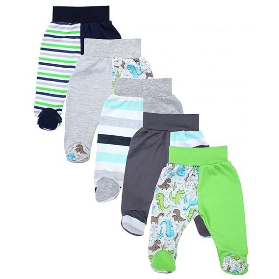 TupTam Baby Unisex Hose mit Fuß Bunte 5er Pack