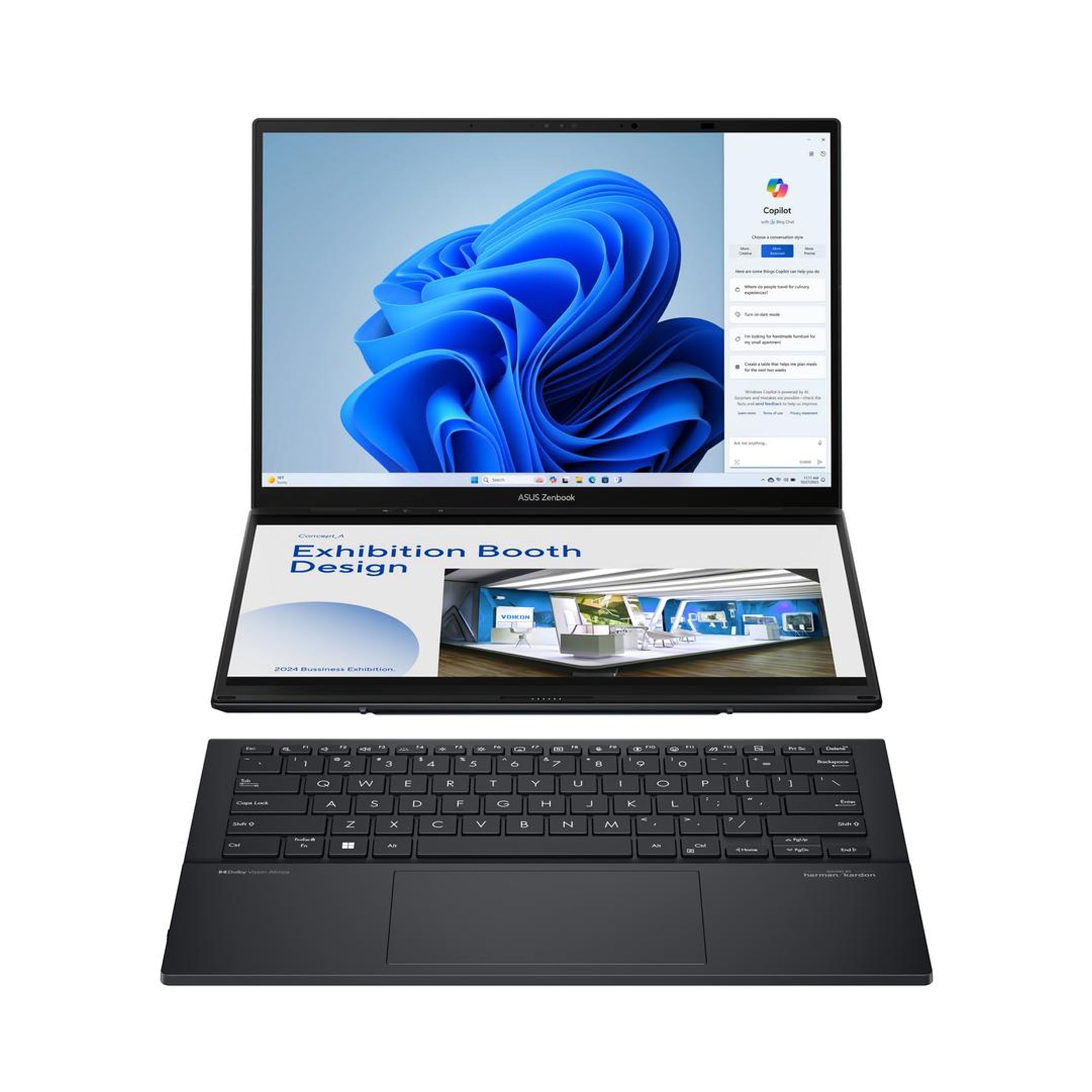 ASUS Zenbook DUO Laptop, Dual 14” OLED 3K 120Hz Touch Display, Intel Evo Certified, Intel Core Ultra 7 255H, Intel Arc Graphics, 32GB RAM, 1TB SSD, Windows 11, Inkwell Gray, UX8406CA-DS79T